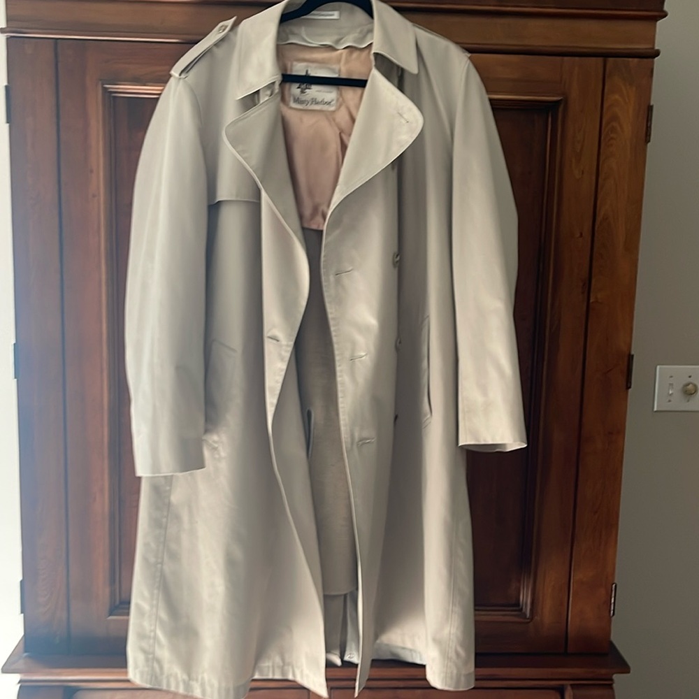 Misty Harbor Rain Trench Coat .